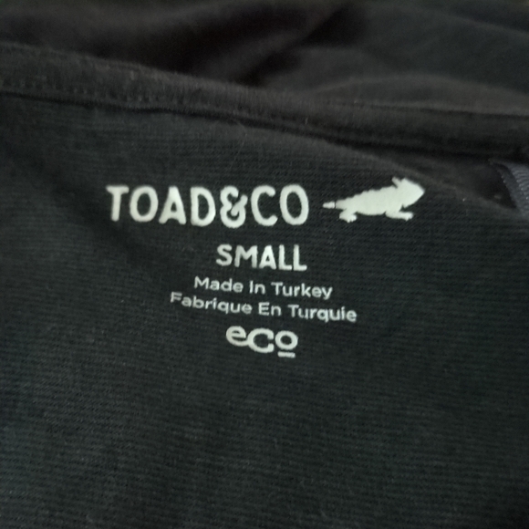 Toad & Co Cue Sleeveless Dress Faux Wrap Black Mix Size Sm Gorpcore Athleisure - Picture 4 of 6